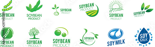 Vector logo of soybean and agricultural products