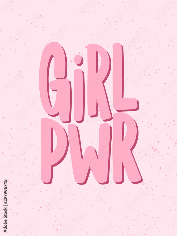 Girl power. Sticker for social media content. Vector hand drawn illustration design. 