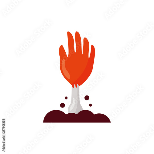 halloween zombie hand coming out of the ground