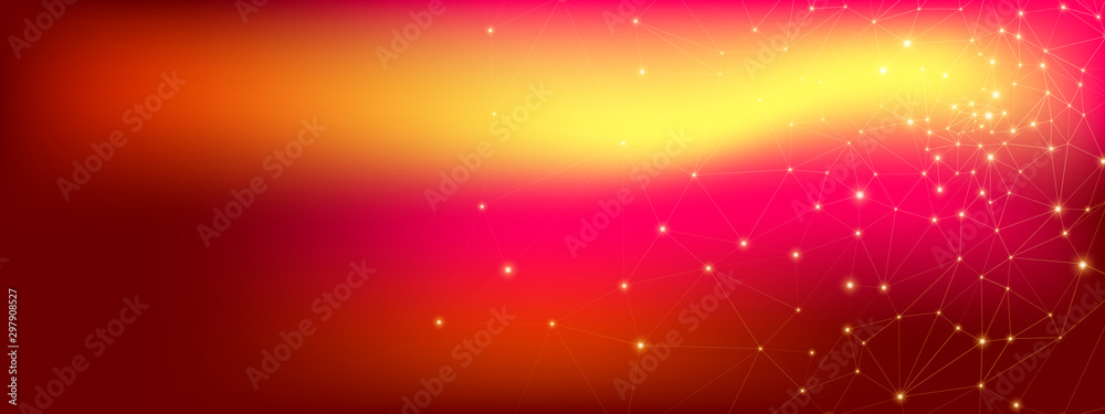 Obraz premium High Big Data Banner. Science Visualization. Red 