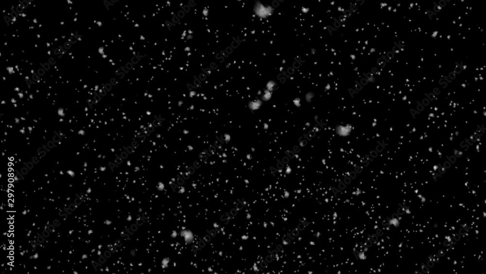 Isolated realistic snow falling on black background