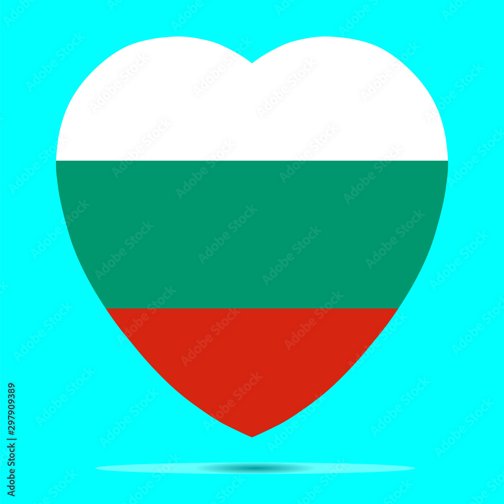 Bulgaria Flag In Heart Shape Vector illustration eps 10 Bulgaria Flag In Heart Shape Vector illustration eps 10