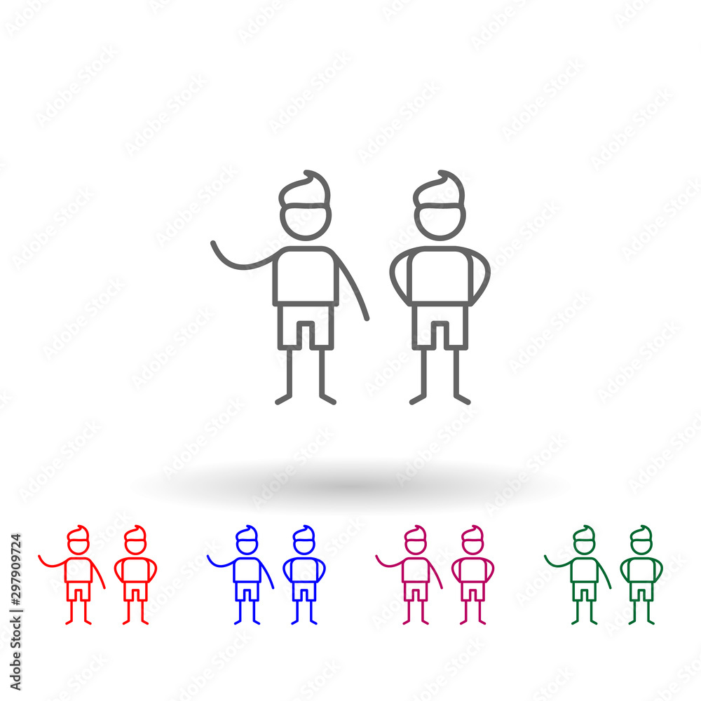 Twins, family multi color icon. Simple thin line, outline vector of family life icons for ui and ux, website or mobile application