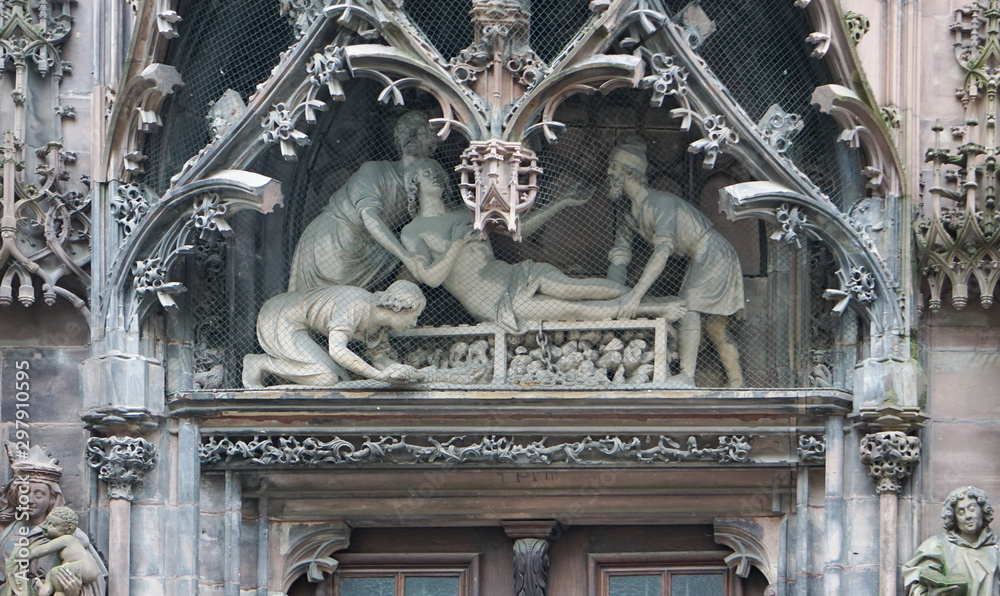 Cathédrale de Strasbourg, portail Saint Laurent, Alsace, France