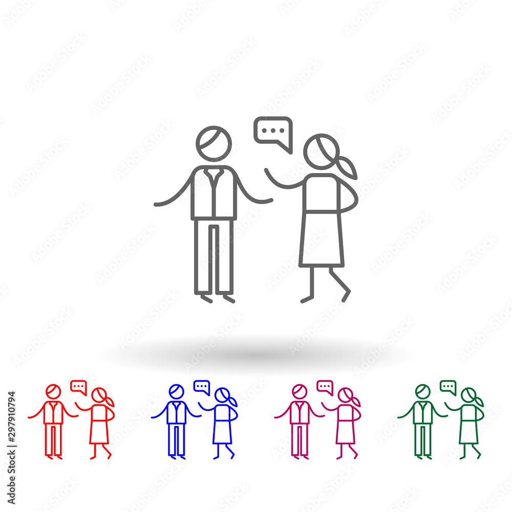 Argument, family multi color icon. Simple thin line, outline vector of family life icons for ui and ux, website or mobile application Argument, family multi color icon. Simple thin line, outline vector of family life icons for ui and ux, website or mobile application