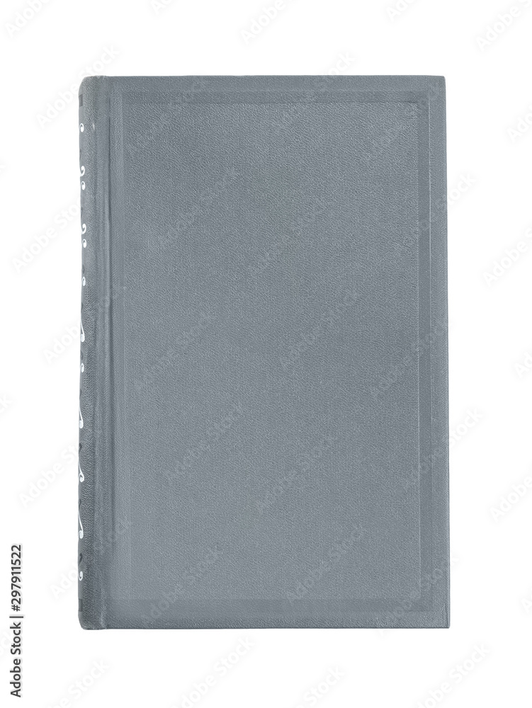 Hardcover book on white background, top view Hardcover book on white background, top view