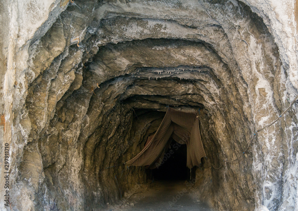 Turkey-Cankiri rock salt cave entry.