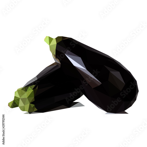polygonal eggplants vector illustration isolated
