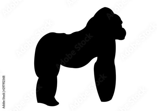 Gorilla silhouette vector illustration isolated