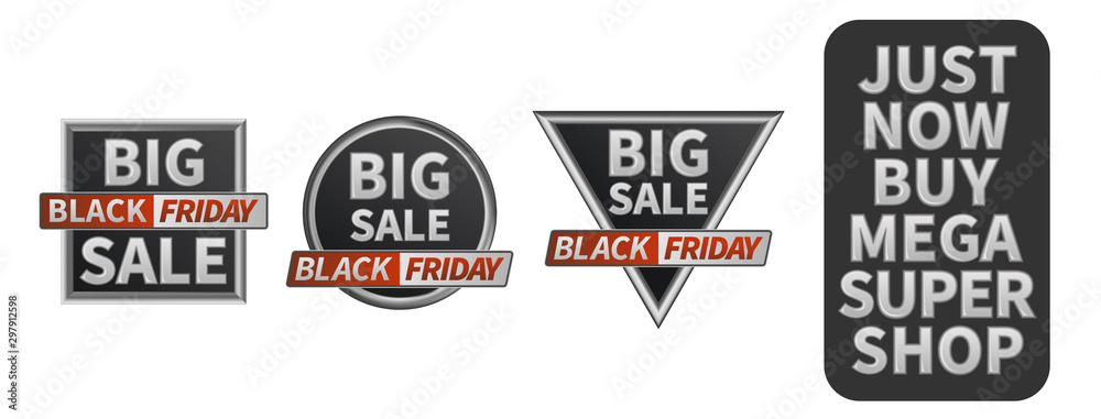 black friday set of sale labels