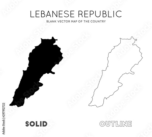 Lebanon map. Blank vector map of the Country. Borders of Lebanon for your infographic. Vector illustration.