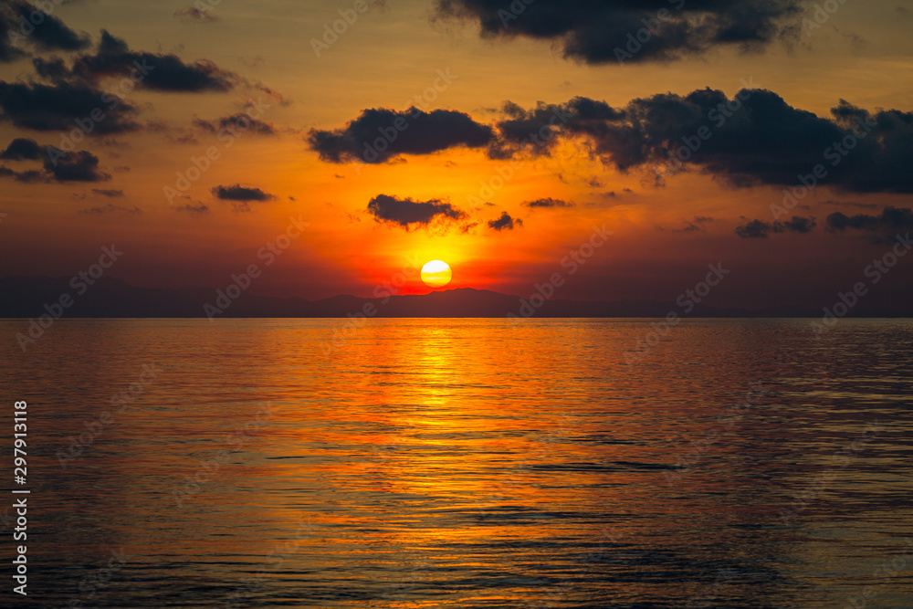 Coucher de soleil sur l'océan