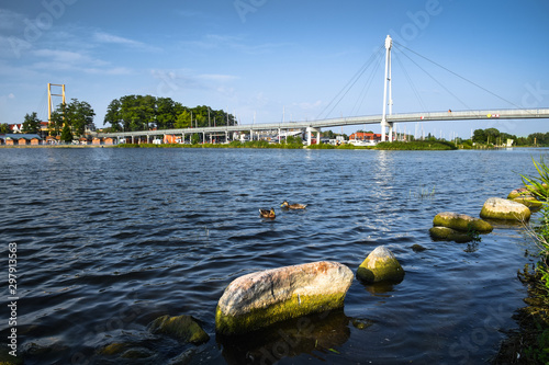 Fototapeta Naklejka Na Ścianę i Meble -  Pier in Gizycko on Lake Niegocin. Gizycko, Masuria, Poland.