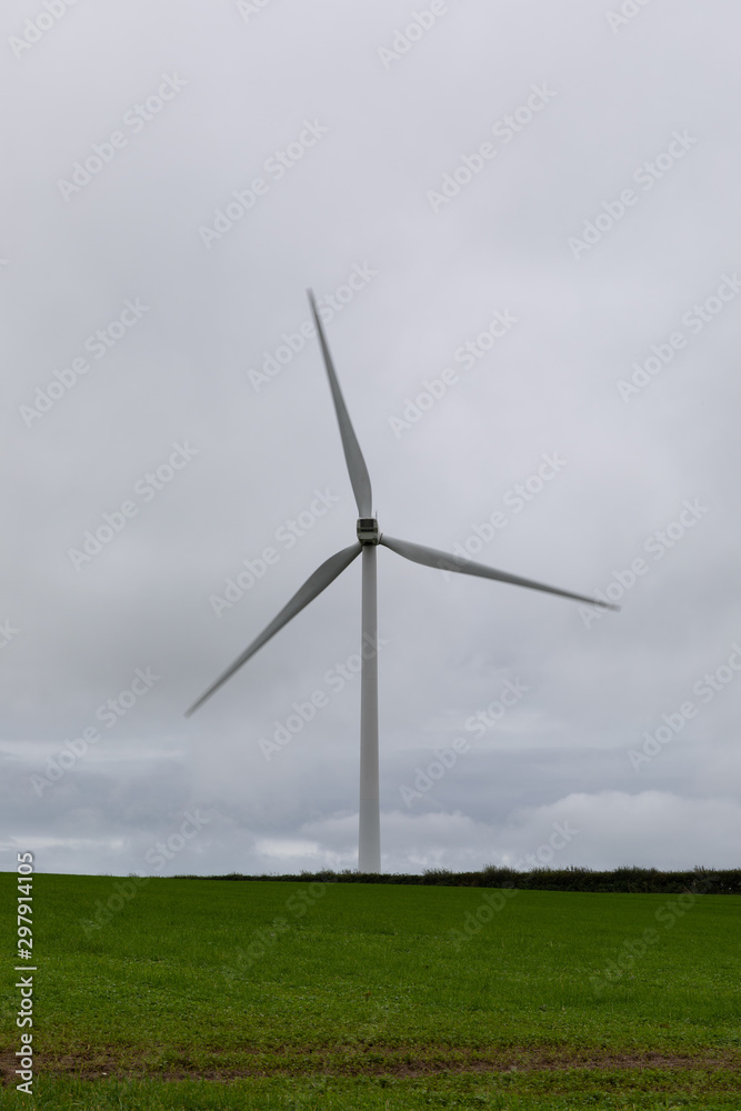 wind turbine generating renewable energy in devon, england wind turbine generating renewable energy in devon, england