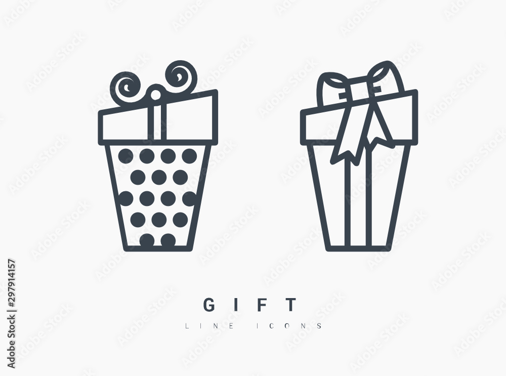 Gift isolated minimal icon. Box graph line vector icon for websites and mobile minimalistic flat design. Gift isolated minimal icon. Box graph line vector icon for websites and mobile minimalistic flat design.