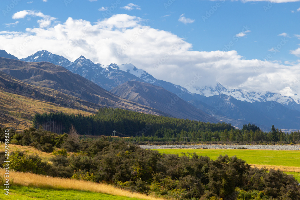 view of mount Cook national Park, New Zealand, southern alps