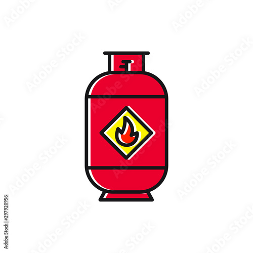 Gas cylinder vector tank. Lpg propane bottle icon container. Oxygen gas cylinder canister fuel storage. Vector illustration