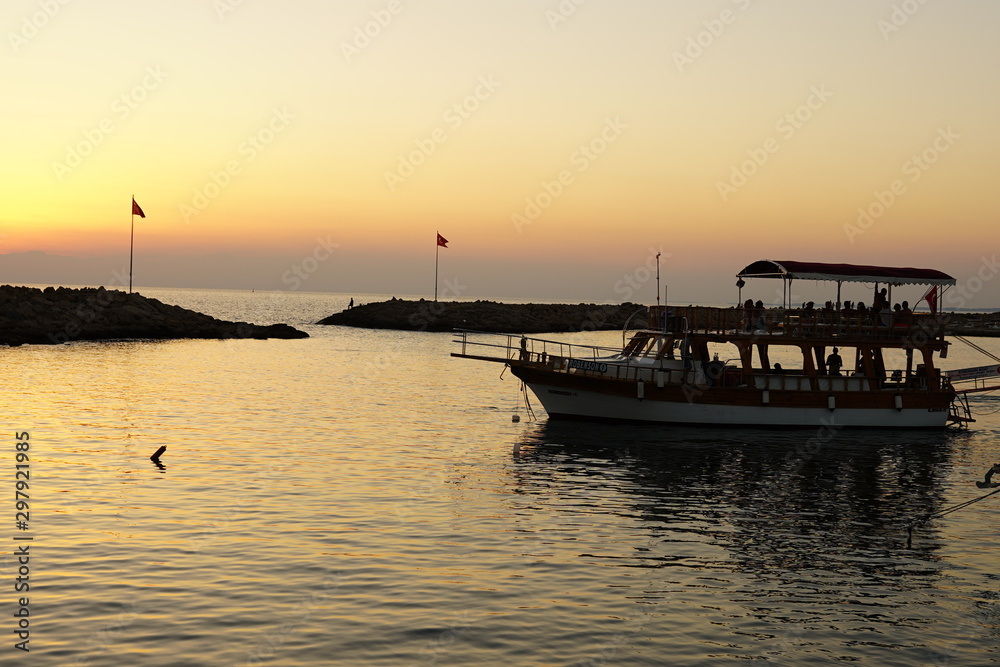  yacht at sunset