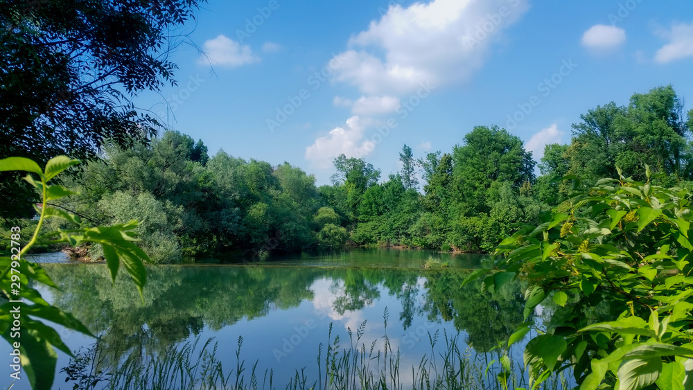 River in the deep forest. Mreznica river near Duga Resa. Croatia.