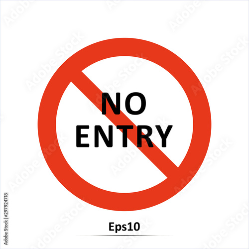 No entry icon. Vector Illustration. Red prohibition sign. Stop symbol. Free Download No entry icon. Vector Illustration. Red prohibition sign. Stop symbol. - GFXLoad