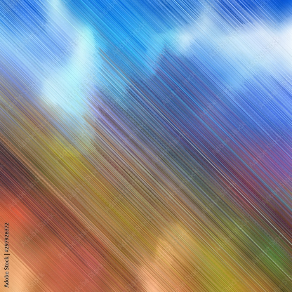 lines from top left to bottom right. background illustration with pastel brown, sky blue and steel blue colors. square graphic