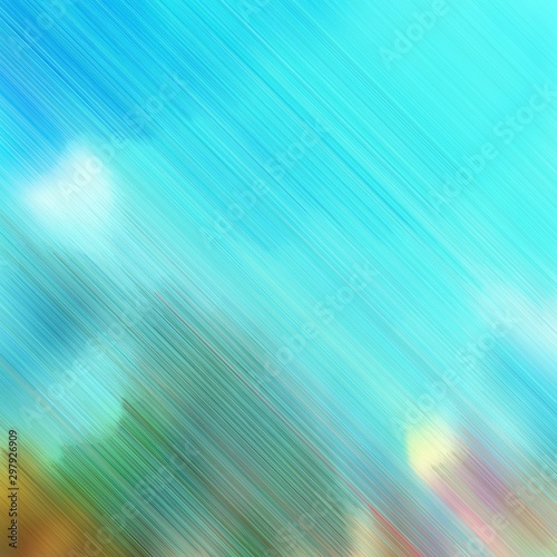 diagonal speed lines background or backdrop with medium turquoise, turquoise and dim gray colors. dreamy digital abstract art. square graphic © Eigens