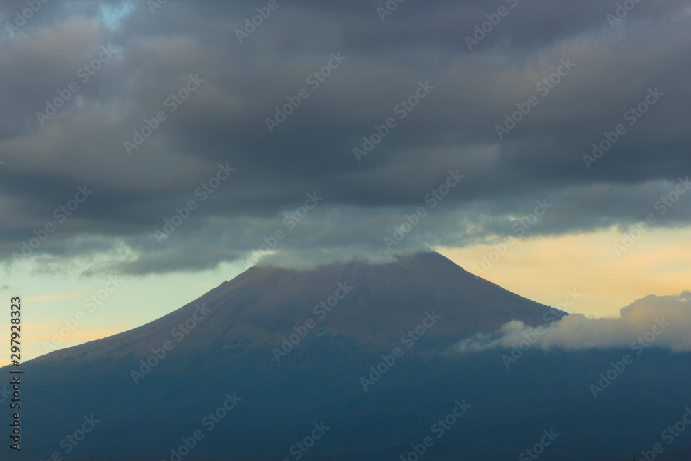 volcano ,The Popocatepetl in the morning, puebla , mexico
