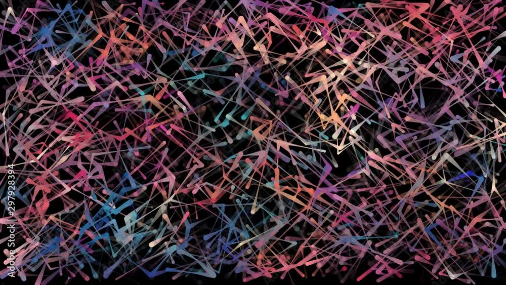 Abstract motion elements with grid particles, moving mesh nodes as lines, stripes, colorful connections Abstract motion elements with grid particles, moving mesh nodes as lines, stripes, colorful connections