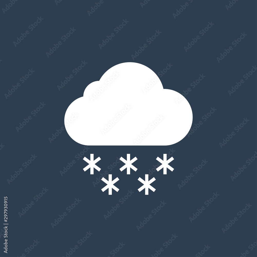 Snowy weather icon illustration isolated vector sign symbol