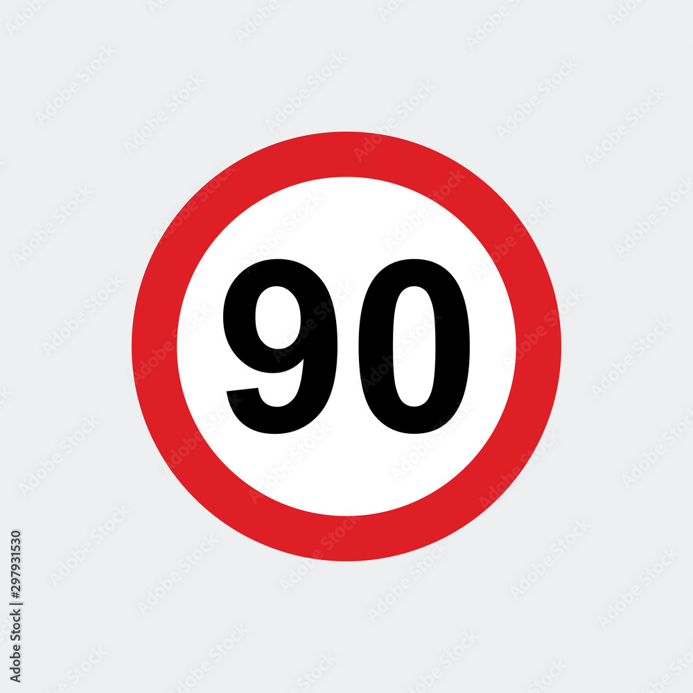 Traffic sign speed limit 90 Traffic sign speed limit 90