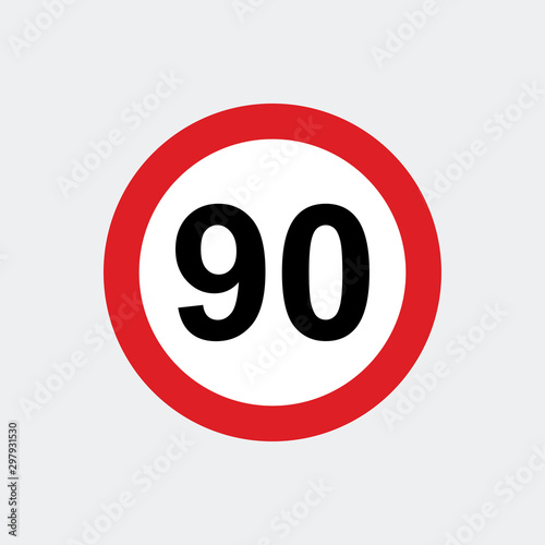 Traffic sign speed limit 90