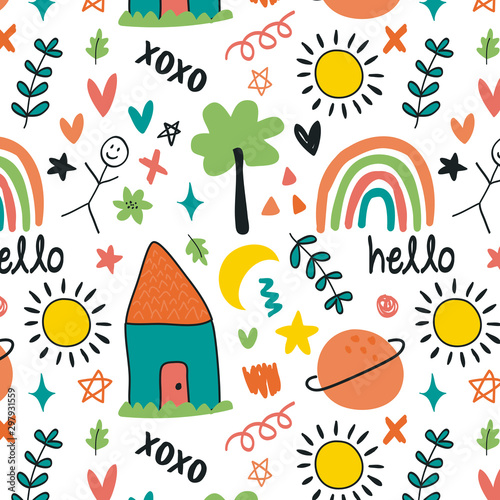 Colorful doodle pattern
