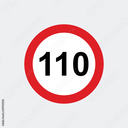 Traffic sign speed limit 110