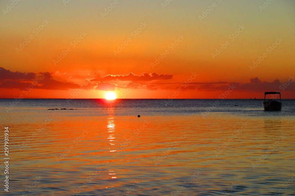 coucher de soleil à l'île maurice