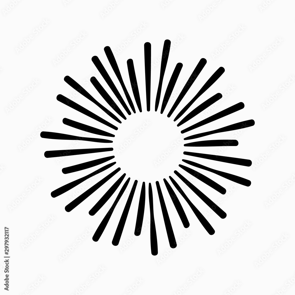 Fototapeta premium Hand drawn sunburst symbol