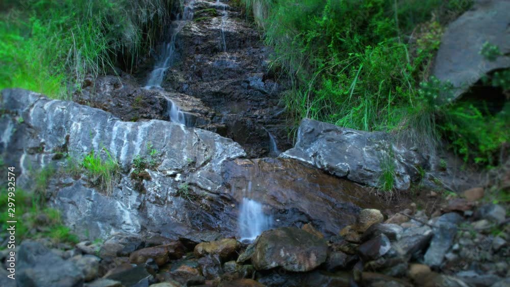 Small waterfalls in the middle of the woods in Andalusia. 4K Small waterfalls in the middle of the woods in Andalusia. 4K