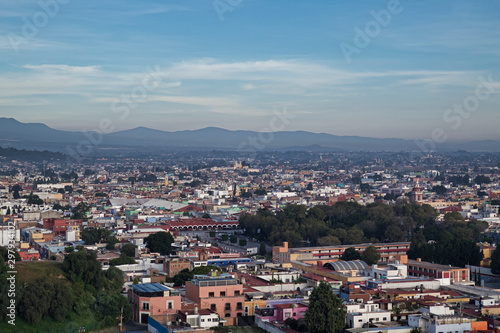 Panoramic view of the city, Popocatepetl volcano, Cholula, Puebla, Mexico