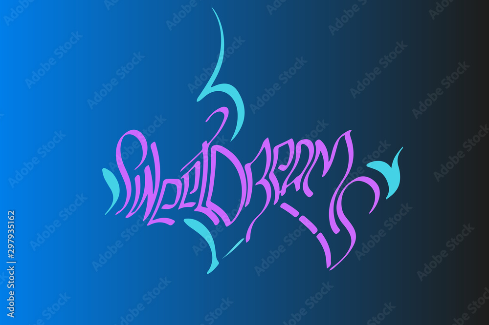Fototapeta premium Sweet dreams card. hand drawn lettering vector illustration. inspirational phrase for design
