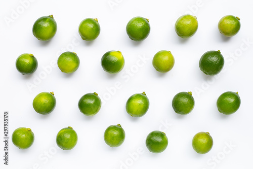 Limes isolated on white background.