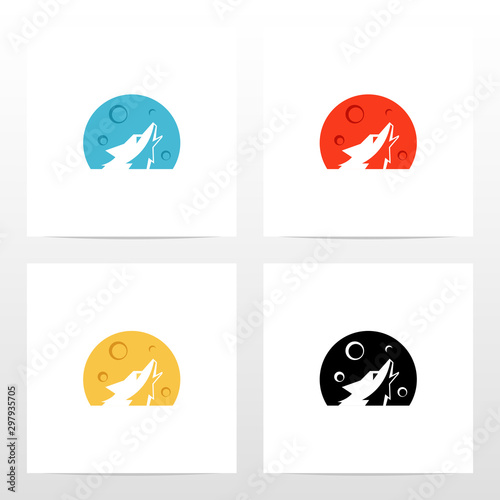Wolf And Moon Logo Design