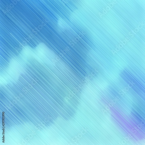 futuristic motion speed lines background or backdrop with sky blue, steel blue and corn flower blue colors. good for design texture. square graphic © Eigens