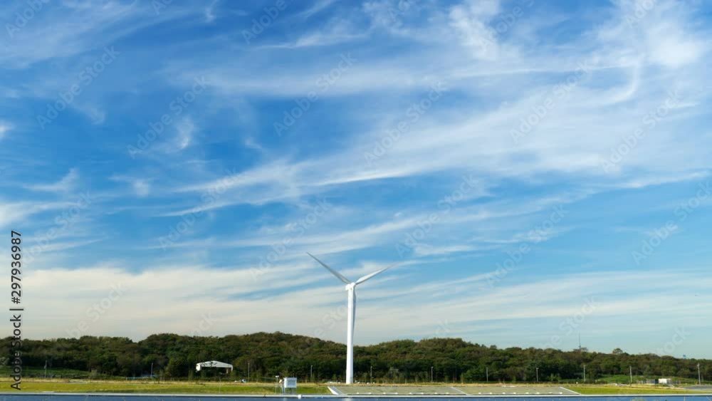 東京オリンピック　パラリンピック　海の森水上競技場と風力発電　タイムラプス　2019