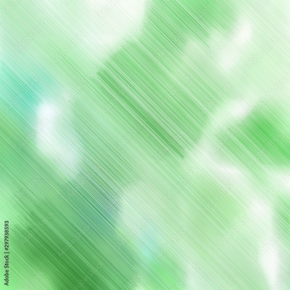 diagonal lines background or backdrop with tea green, pastel green and sea green colors. fantasy abstract art. square graphic