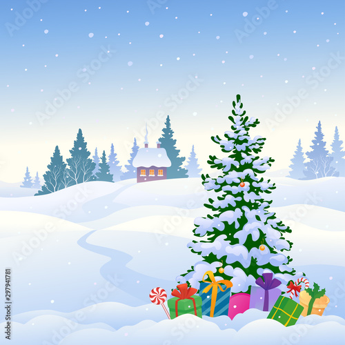 Christmas square landscape