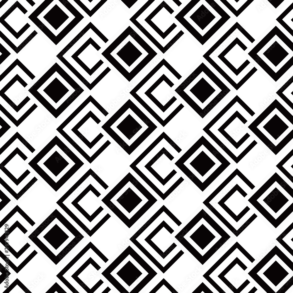 Black geometric of squares on background. vector pattern.