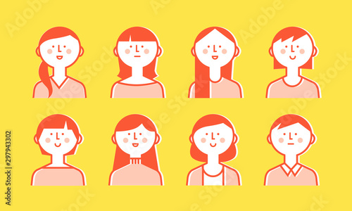 笑顔の女性　イラスト