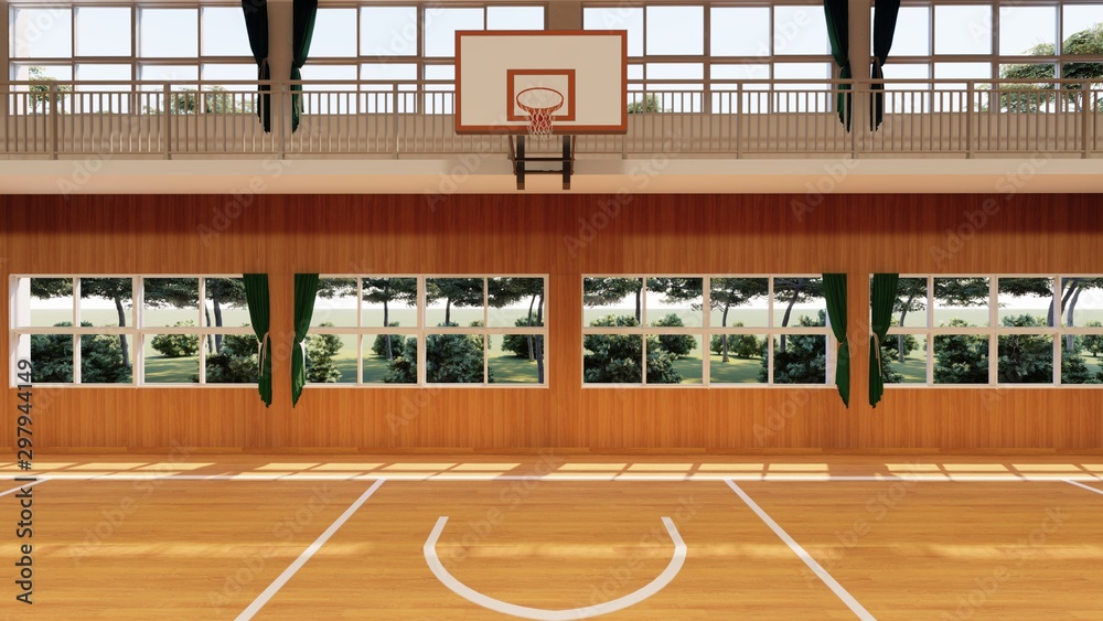 体育館 学校 バスケットボール イラスト29 Stock Illustration Adobe Stock