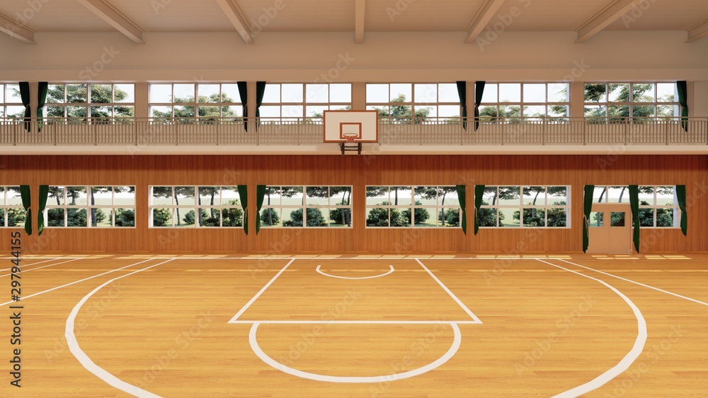 体育館 学校 バスケットボール イラスト30 Stock Illustration Adobe Stock