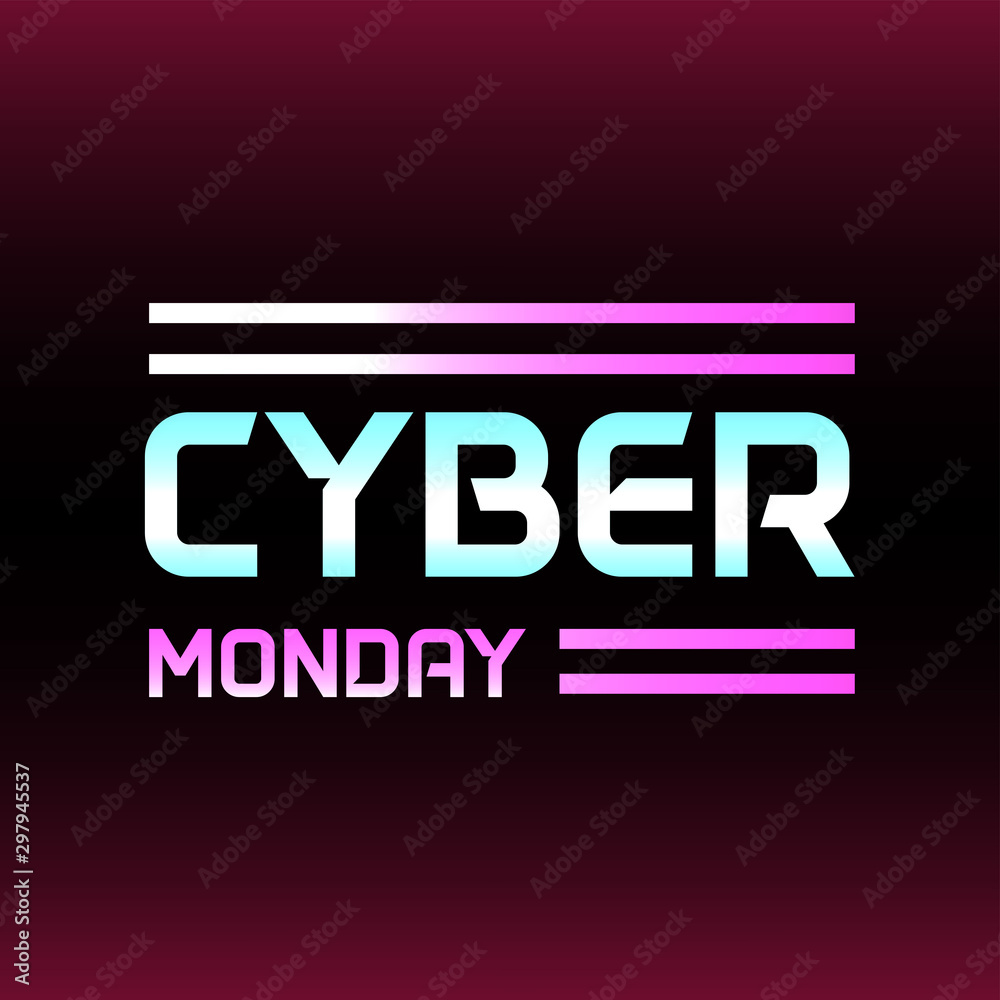 Cyber Monday sales design template. Vector illustration of a neon lamp with digital light, particles, and light effects. Cyber Monday sales design template. Vector illustration of a neon lamp with digital light, particles, and light effects.
