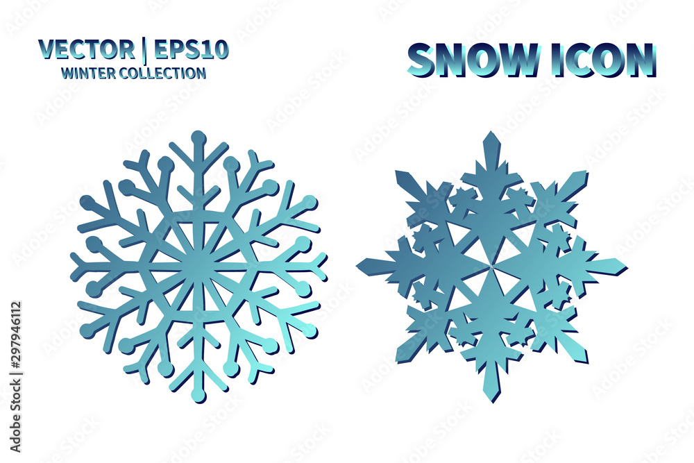 Snowflake vector icon set. Christmas and winter snow flake element collection. Isolated flat new year holiday decoration illustration template. Cold weather object design silhouette symbol Snowflake vector icon set. Christmas and winter snow flake element collection. Isolated flat new year holiday decoration illustration template. Cold weather object design silhouette symbol